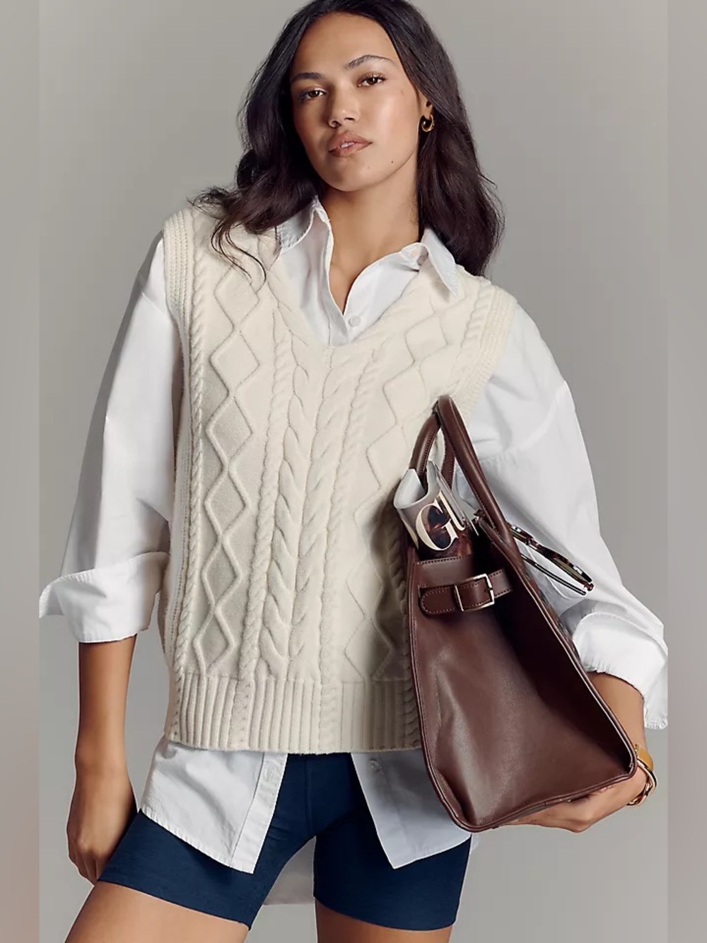 Varley Kay Cable-Knit Sweater Vest